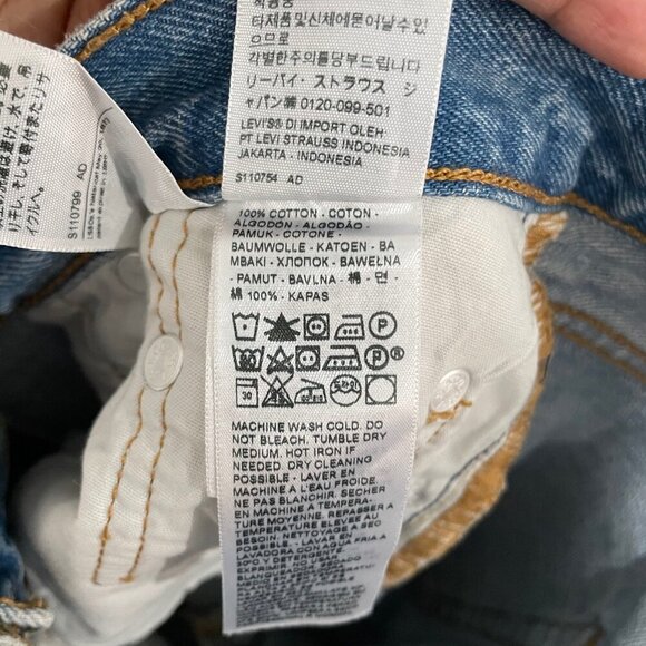 Levis Women Blue Ripped Jeans Size W24 L 30 - Picture 8 of 10